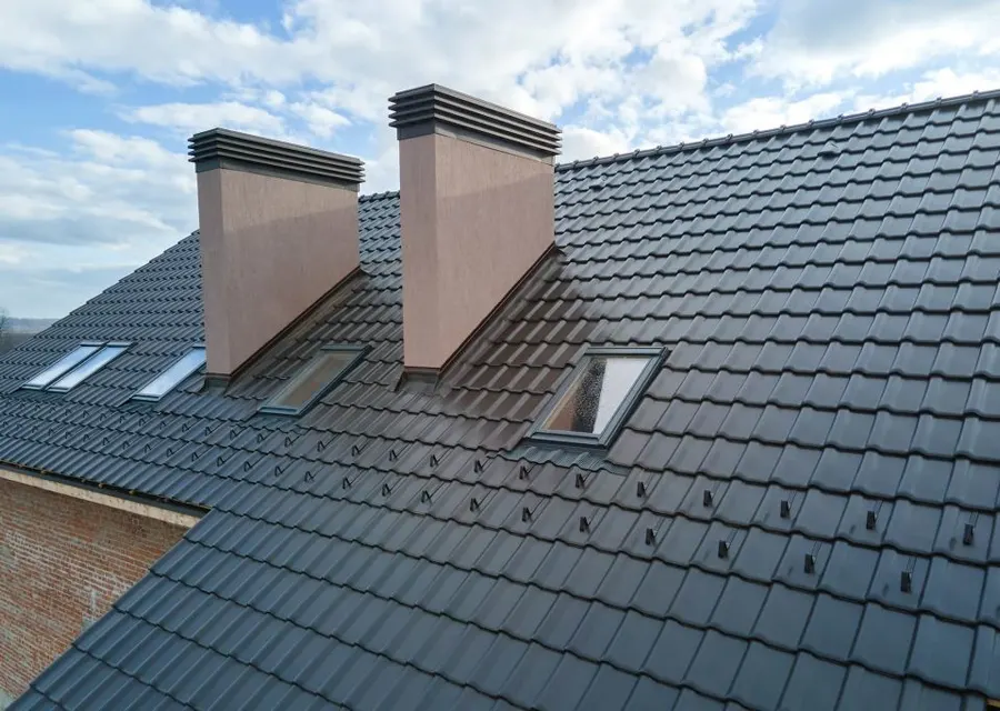 A neatly finished tiled roof